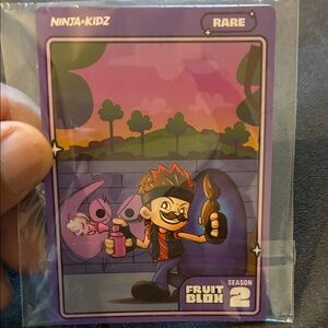 NINJA-KIDZ Rare Fruit Blox Season 2 Trading Card - Purple Artwork